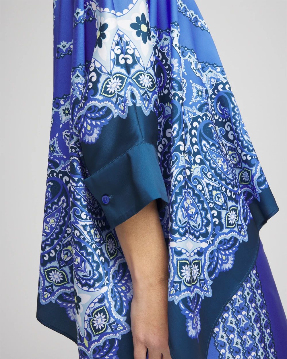 Paisley Splitneck Pleated-Cuff Poncho | Chico's